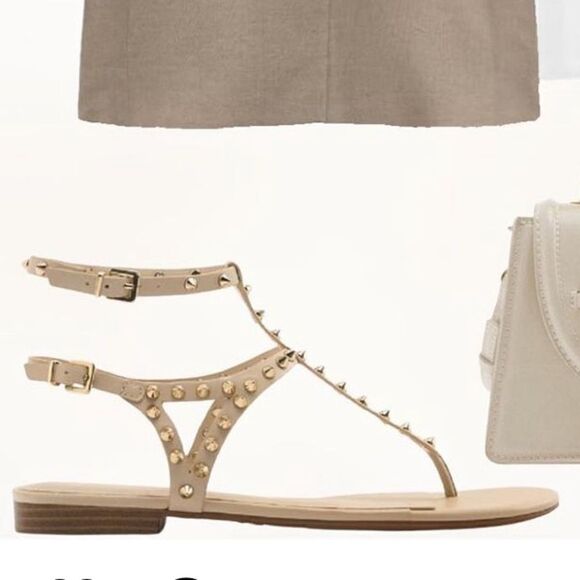 ZARA LEATHER STUDDED FLATS - Picture 9 of 9